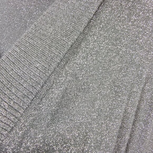 Womens Business Casual Officewear Comfy Cardigan Metallic Gray Worthington LG - Picture 3 of 10